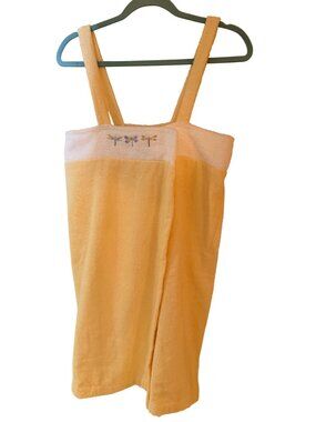 Aegean Apparel Womens Embroidered Dragonflies Towel Cover up OS Yellow Y2K New